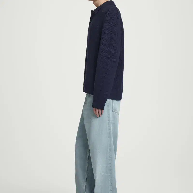 [BUNJANG] COS Twist Yarn Wool Polo Navy M / COS 코스 트위스트 얀 울 폴로 네이비 M