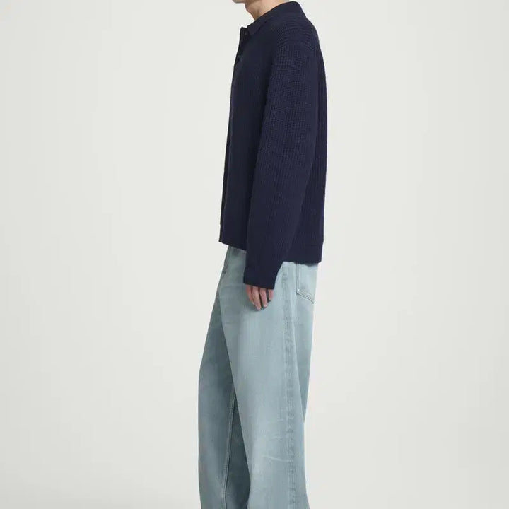 [BUNJANG] COS Twist Yarn Wool Polo Navy M / COS 코스 트위스트 얀 울 폴로 네이비 M