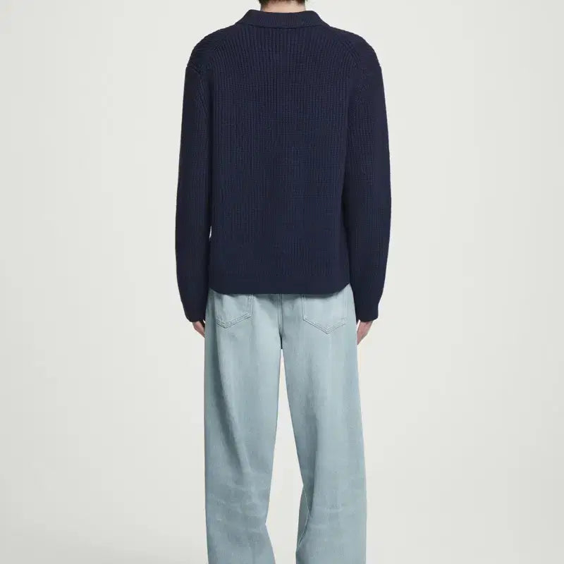 [BUNJANG] COS Twist Yarn Wool Polo Navy M / COS 코스 트위스트 얀 울 폴로 네이비 M