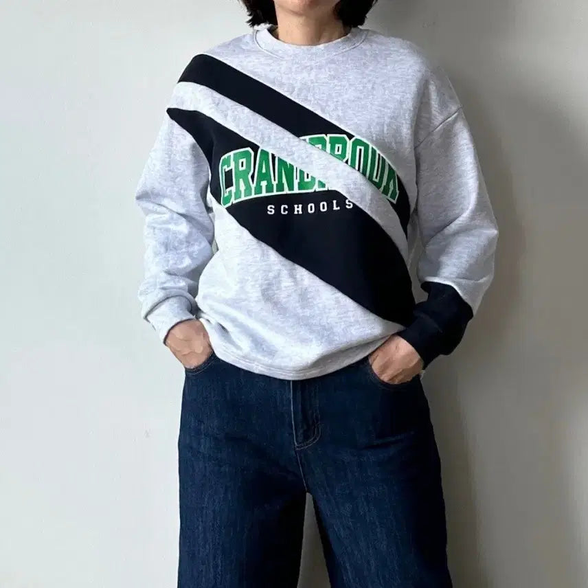 [BUNJANG] JePyung Lime Studio Diagonal Long Sleeve T-shirt / 제평 라임스튜디오 사선 티셔츠