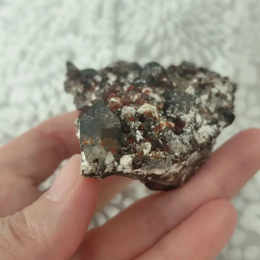 [BUNJANG] Garnet Black Quartz Mini Cluster / 가넷 흑수정 미니 클러스터 (영상있음)