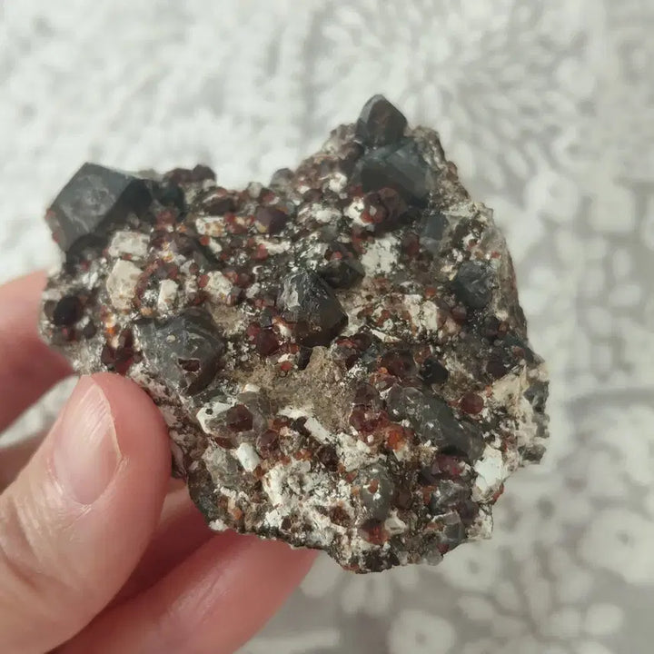 [BUNJANG] Garnet Black Quartz Mini Cluster / 가넷 흑수정 미니 클러스터 (영상있음)