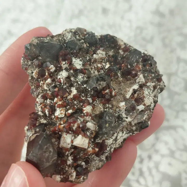 [BUNJANG] Garnet Black Quartz Mini Cluster / 가넷 흑수정 미니 클러스터 (영상있음)