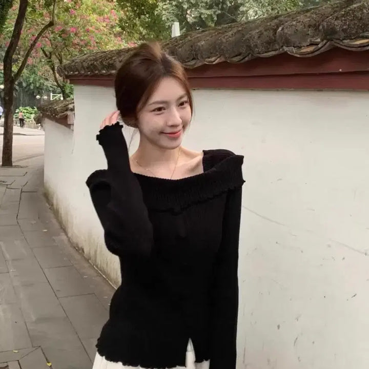 [BUNJANG] Off-Shoulder Knit / 오프숄더 니트