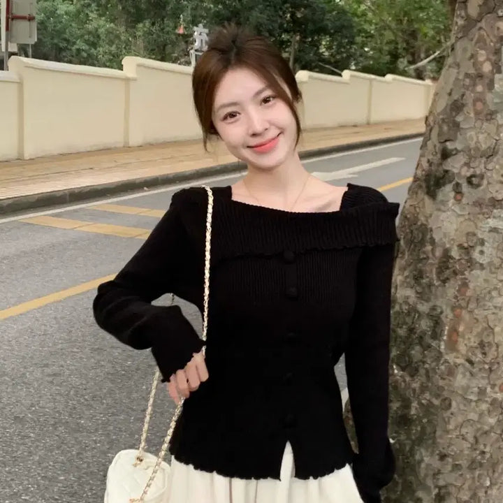 [BUNJANG] Off-Shoulder Knit / 오프숄더 니트