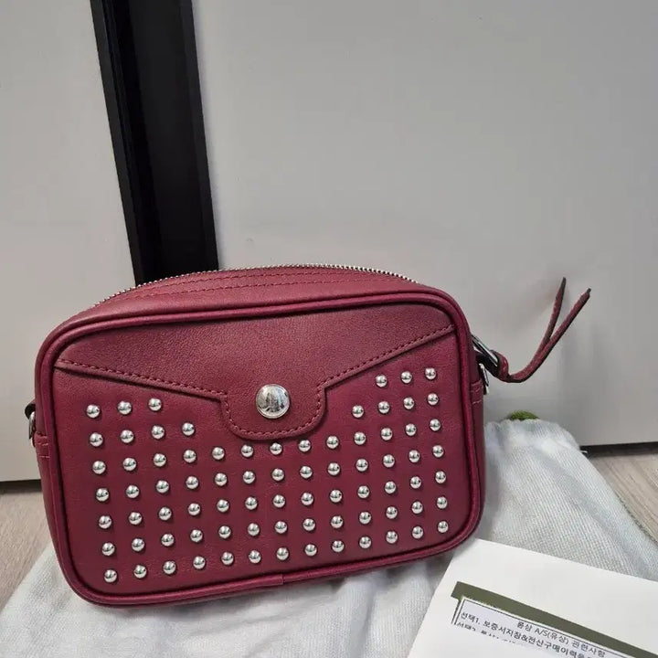 [BUNJANG] Longchamp Red Studded Mini Crossbody Bag / 롱샴 레드 스터드 미니 크로스백