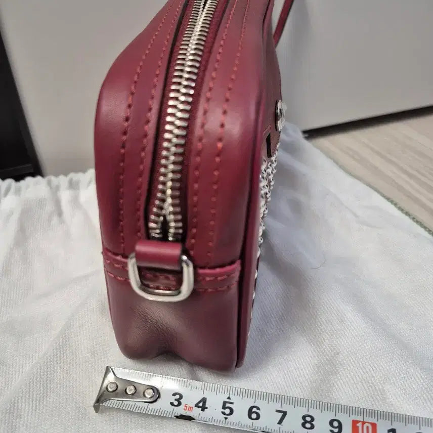 [BUNJANG] Longchamp Red Studded Mini Crossbody Bag / 롱샴 레드 스터드 미니 크로스백