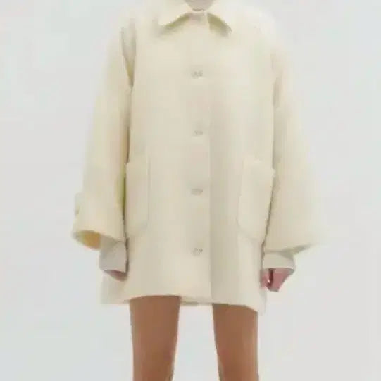 [BUNJANG] OveR Alpaca Boucle Merino Wool Half Mac Coat / 오브에르 알파카 부클 메리노울 하프 맥코트