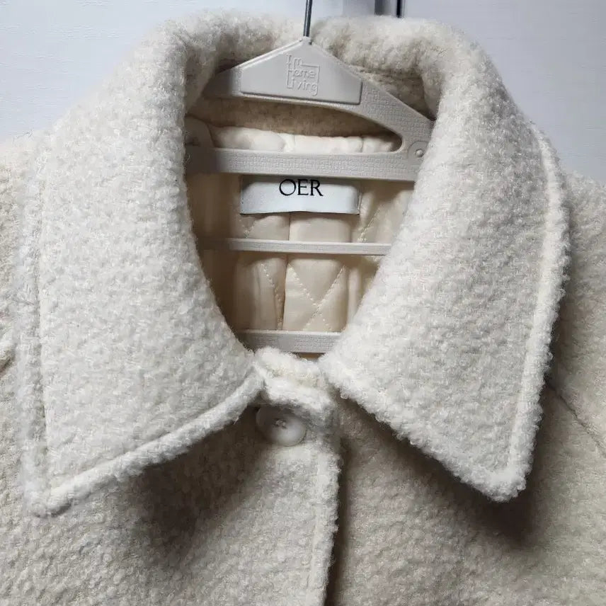 [BUNJANG] OveR Alpaca Boucle Merino Wool Half Mac Coat / 오브에르 알파카 부클 메리노울 하프 맥코트