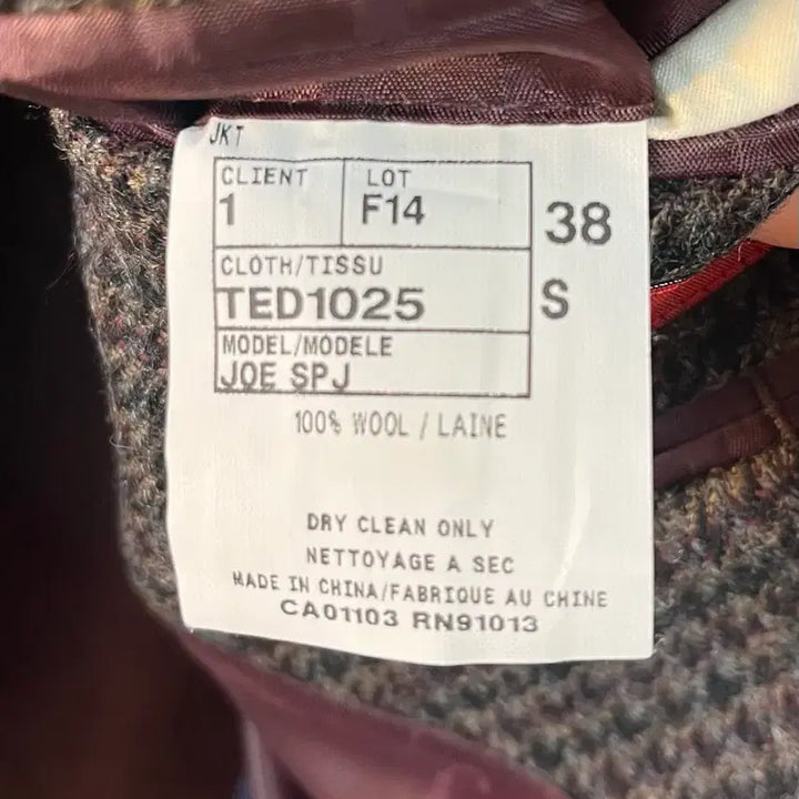 [BUNJANG] Ted Baker Men's Check Blazer / 테드 베이커 남성 체크 자켓 (95-100 사이즈 / 100% 울)