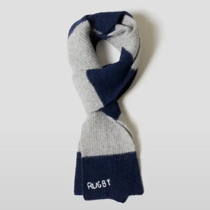 [BUNJANG] Poker Face Rugby Gray/Navy Muffler / 포커페이스 럭비 머플러 그레이/네이비 판매합니다.