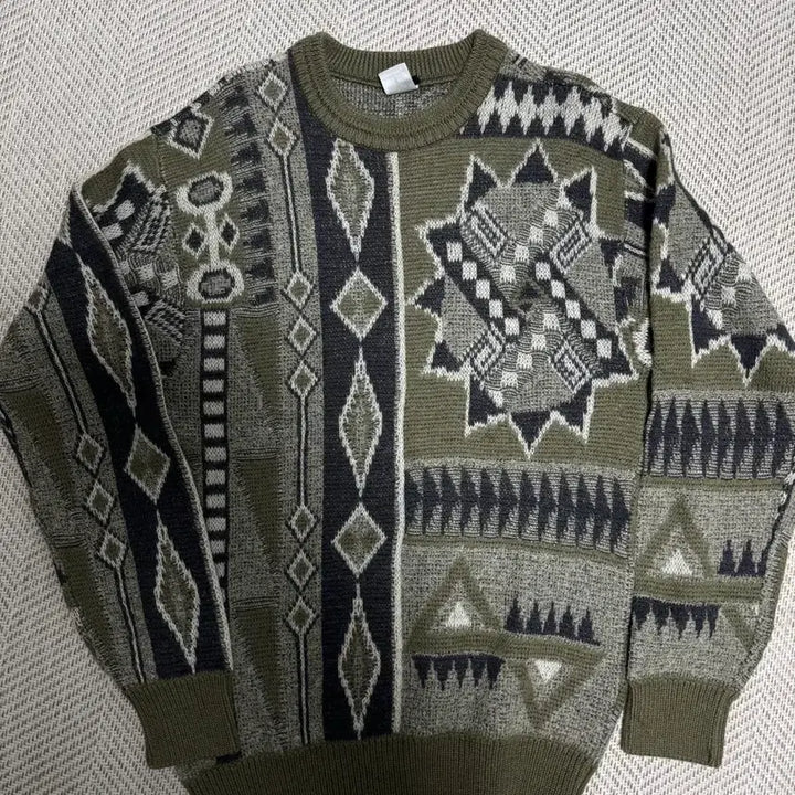 [BUNJANG] 90s Italian Modagliani Jacquard Pattern Wool Knit / 90s 이탈리아 모달리아니 자카드패턴 울 니트