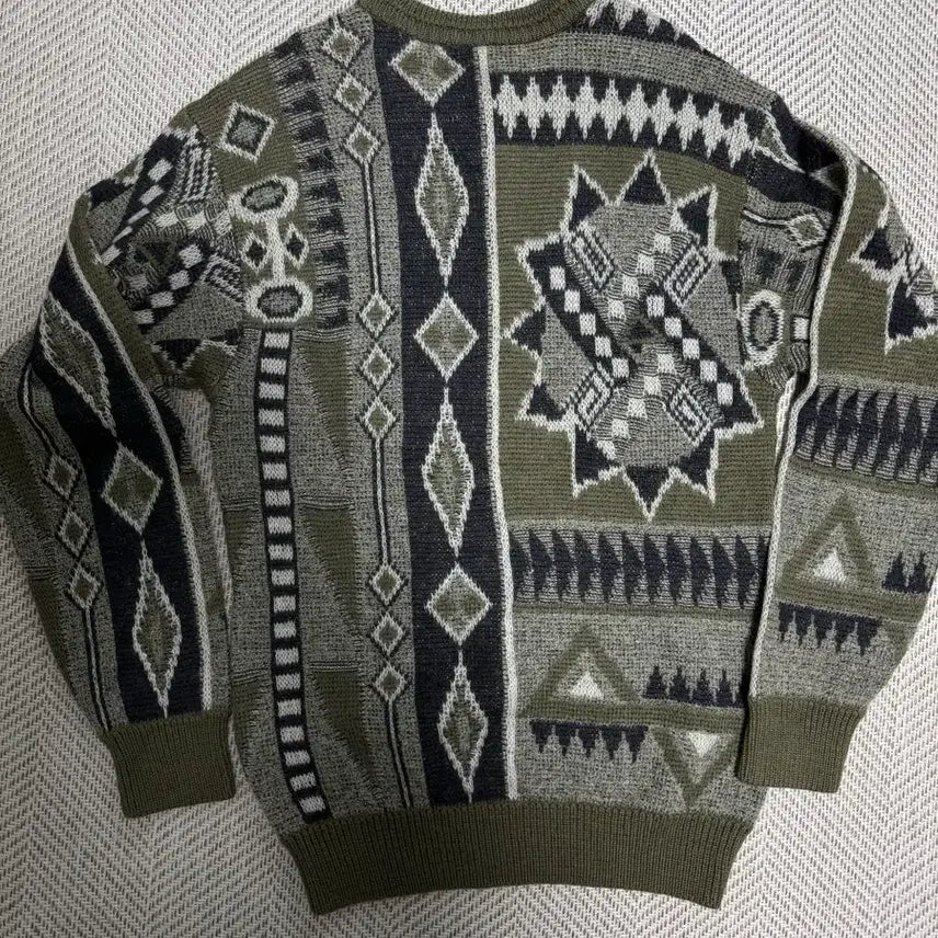 [BUNJANG] 90s Italian Modagliani Jacquard Pattern Wool Knit / 90s 이탈리아 모달리아니 자카드패턴 울 니트