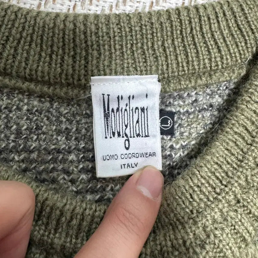 [BUNJANG] 90s Italian Modagliani Jacquard Pattern Wool Knit / 90s 이탈리아 모달리아니 자카드패턴 울 니트