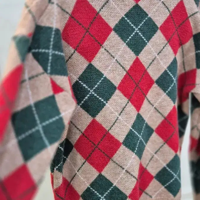 [BUNJANG] Argyle Cardigan Coord Set / [재고정리] 아가일 가디건 코디세트 30%할인 + 현금추가할인