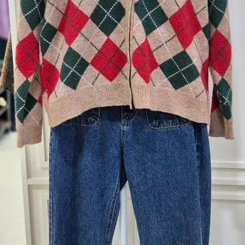 [BUNJANG] Argyle Cardigan Coord Set / [재고정리] 아가일 가디건 코디세트 30%할인 + 현금추가할인