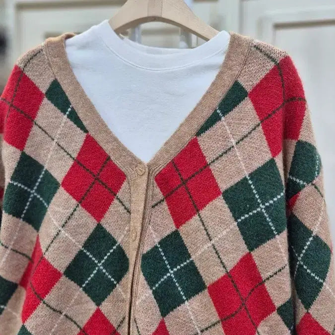 [BUNJANG] Argyle Cardigan Coord Set / [재고정리] 아가일 가디건 코디세트 30%할인 + 현금추가할인