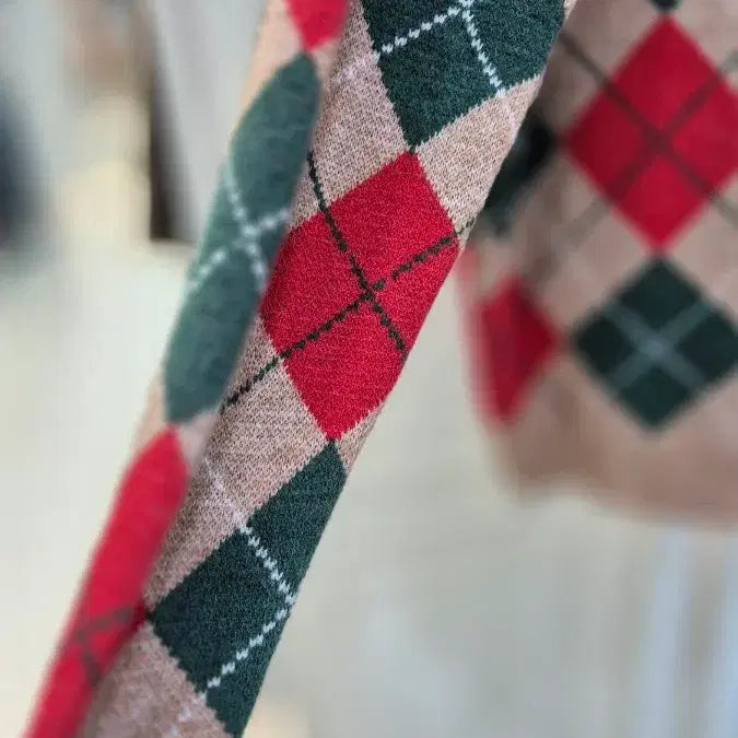 [BUNJANG] Argyle Cardigan Coord Set / [재고정리] 아가일 가디건 코디세트 30%할인 + 현금추가할인