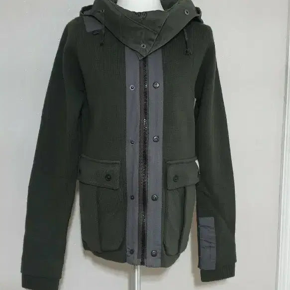 [SOLD OUT] 정품 지 스타 로우 카키색 후드 니트 자켓