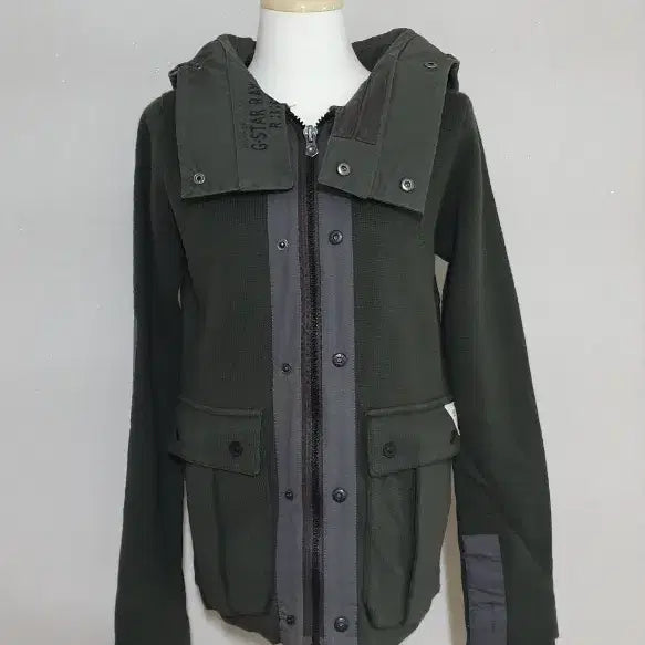 [SOLD OUT] 정품 지 스타 로우 카키색 후드 니트 자켓