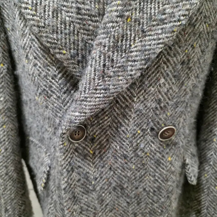 [BUNJANG] Handmade Alpaca Wool Herringbone Coat Jacket (Size 66) / 핸드메이드 울 알파카 코트자켓, 헤링본, 66