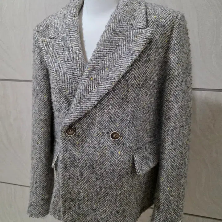 [BUNJANG] Handmade Alpaca Wool Herringbone Coat Jacket (Size 66) / 핸드메이드 울 알파카 코트자켓, 헤링본, 66