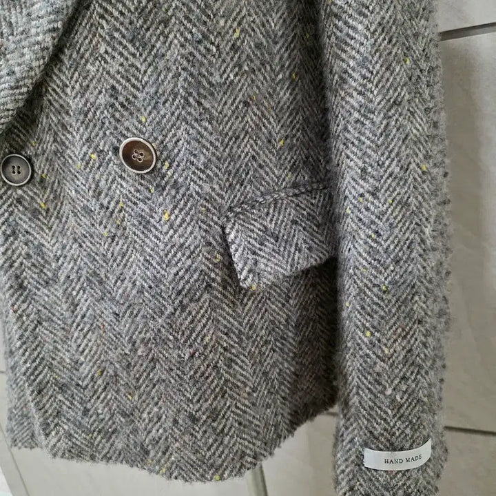 [BUNJANG] Handmade Alpaca Wool Herringbone Coat Jacket (Size 66) / 핸드메이드 울 알파카 코트자켓, 헤링본, 66