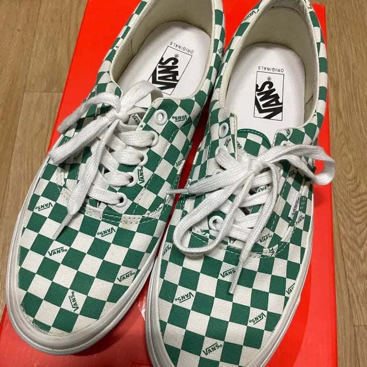 [BUNJANG] Vans Checkerboard Green/White Sneakers / (290) 반스 Vans 체커보드 그린 / 화이트 스니커즈