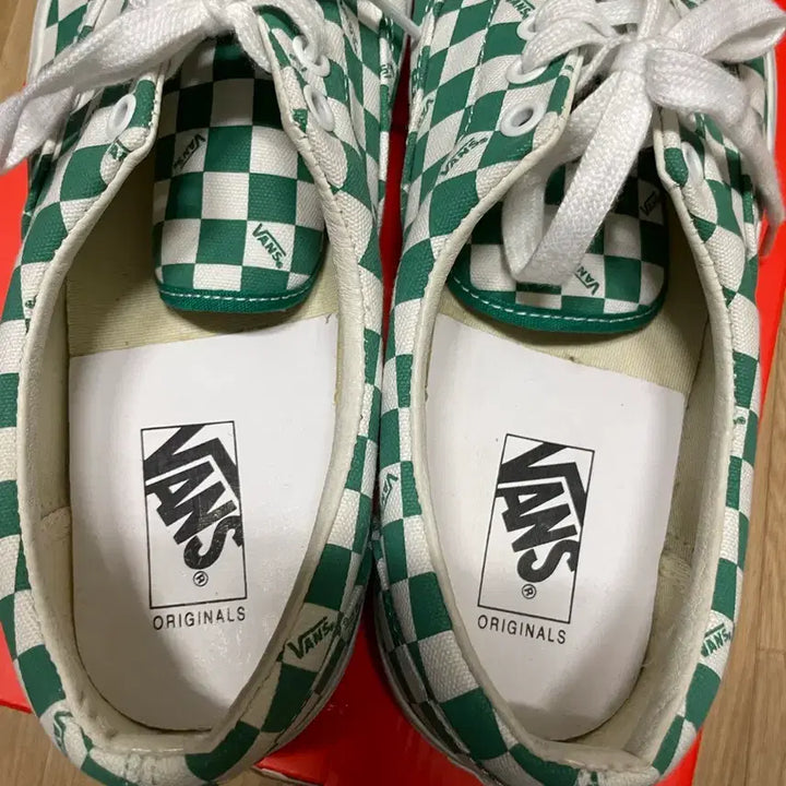 [BUNJANG] Vans Checkerboard Green/White Sneakers / (290) 반스 Vans 체커보드 그린 / 화이트 스니커즈