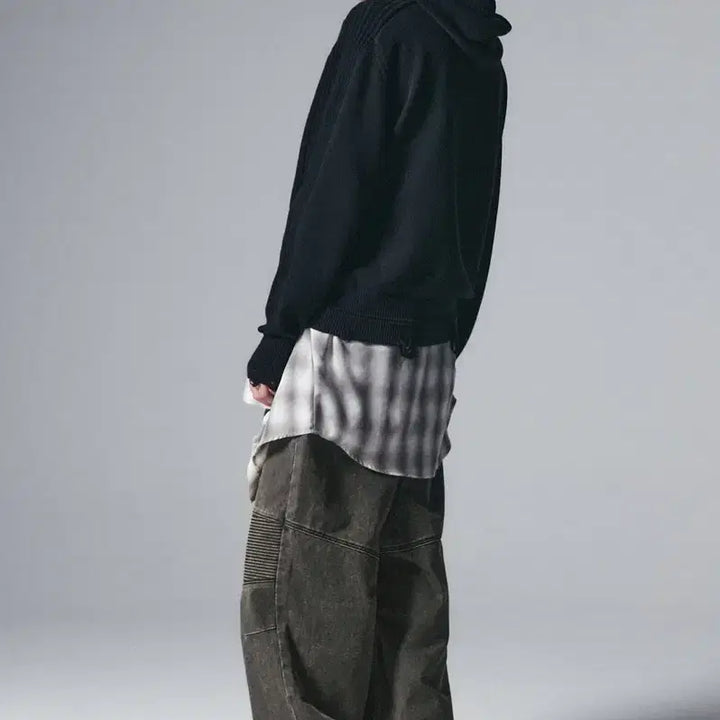 [BUNJANG] Minav Wide Coating Biker Denim Pants / 미나브 와이드 코팅 바이커 데님팬츠