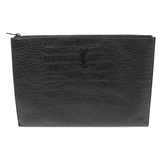 [BUNJANG] Saint Laurent Monogram Document Holder Clutch / 생로랑 485628 크록 패턴 모노그램 다큐먼트 홀더 클러치