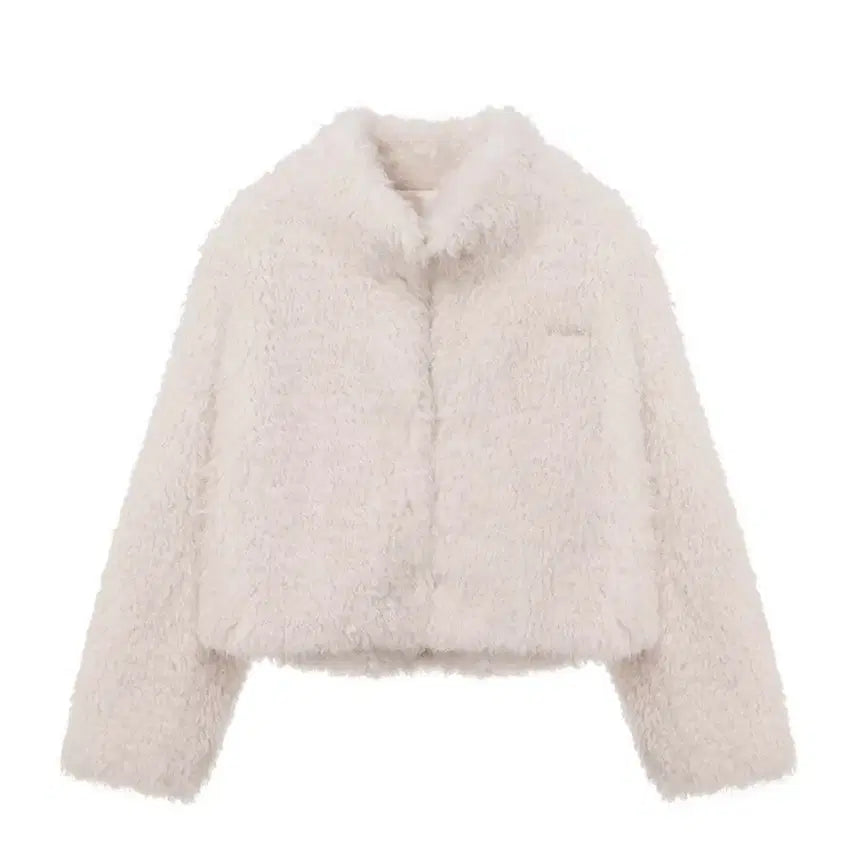 [BUNJANG] Loeuvre Fox Fur High Neck Short Jacket (Size 2) / [루에브르] 폭스퍼 하이넥 숏자켓 (사이즈2)