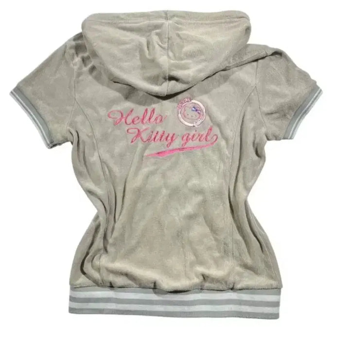 [BUNJANG] Vintage Hello Kitty Y2K Hoodie Zip-up / 빈티지 헬로키티 y2k 반팔 후드 집업