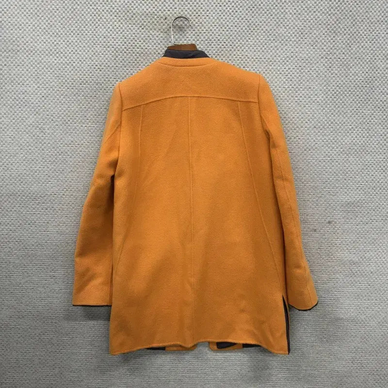 [BUNJANG] SJSJ Handmeade Cowhide Wool Coat / SJSJ 한섬 핸드메이드 소가죽 울 코트 82 A04845