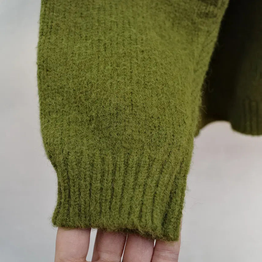 [BUNJANG] Green Casual Knit Cardigan / green casual knit cardigan coat