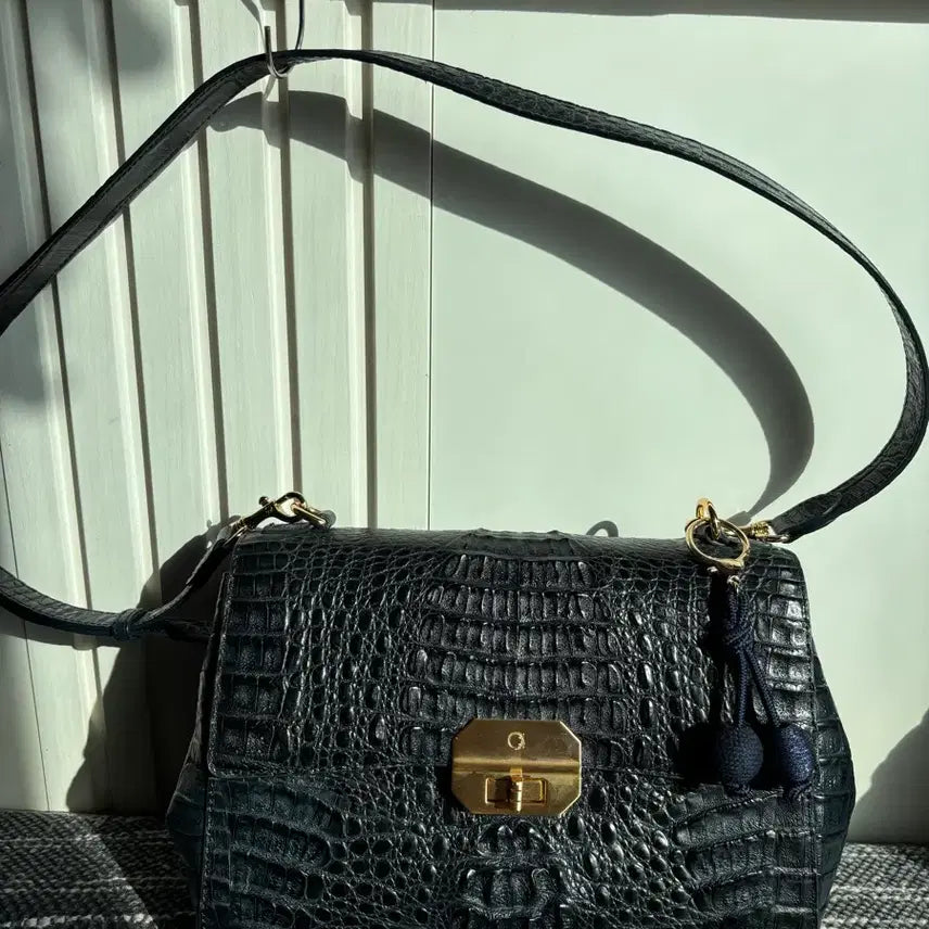 [BUNJANG] ZARMOI Crocodile Leather Shoulder Bag / ZARMOI 잘모이 악어가죽 숄더백