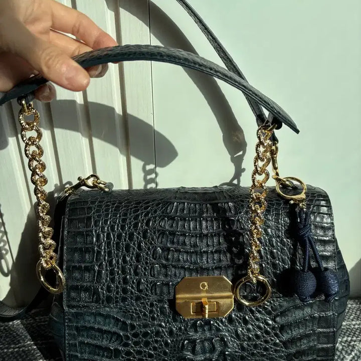 [BUNJANG] ZARMOI Crocodile Leather Shoulder Bag / ZARMOI 잘모이 악어가죽 숄더백