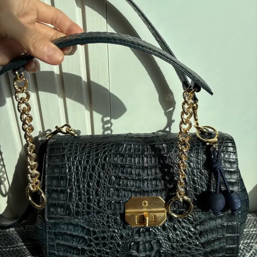 [BUNJANG] ZARMOI Crocodile Leather Shoulder Bag / ZARMOI 잘모이 악어가죽 숄더백
