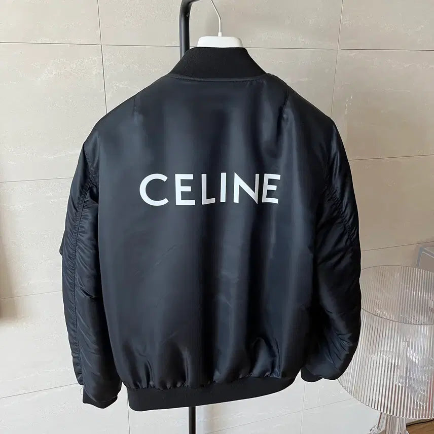 [BUNJANG] Celine Bomber Jacket Black (Size 50) / 셀린느 백로고 봄버 자켓 블랙 50 사이즈