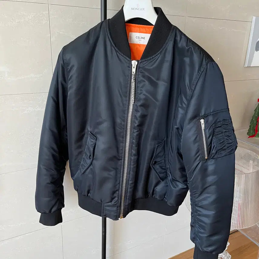 [BUNJANG] Celine Bomber Jacket Black (Size 50) / 셀린느 백로고 봄버 자켓 블랙 50 사이즈