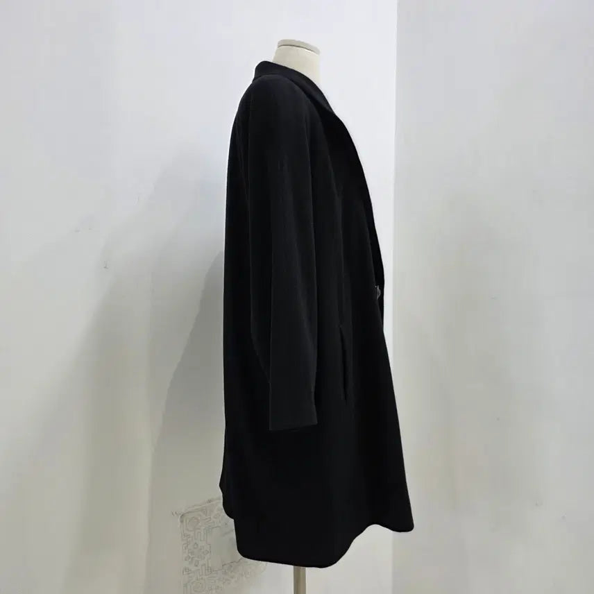 [BUNJANG] Lellian Gish Cashmere 100% Black Long Coat / Lellian Gish 캐시미어 100 루즈핏 블랙 롱 코트