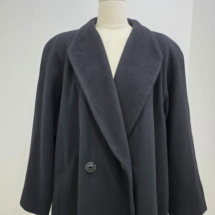 [BUNJANG] Lellian Gish Cashmere 100% Black Long Coat / Lellian Gish 캐시미어 100 루즈핏 블랙 롱 코트