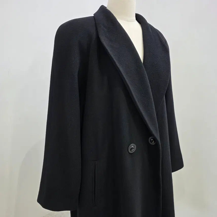 [BUNJANG] Lellian Gish Cashmere 100% Black Long Coat / Lellian Gish 캐시미어 100 루즈핏 블랙 롱 코트
