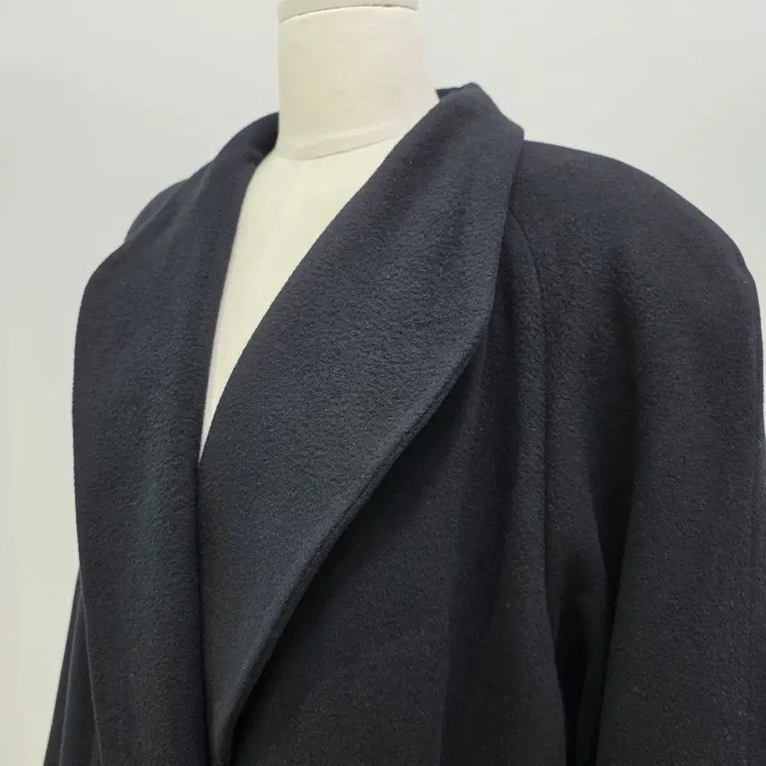 [BUNJANG] Lellian Gish Cashmere 100% Black Long Coat / Lellian Gish 캐시미어 100 루즈핏 블랙 롱 코트