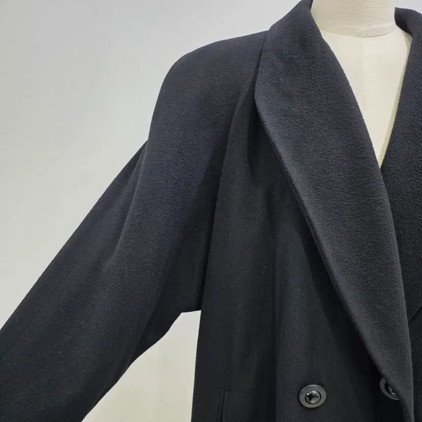 [BUNJANG] Lellian Gish Cashmere 100% Black Long Coat / Lellian Gish 캐시미어 100 루즈핏 블랙 롱 코트