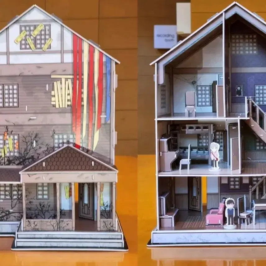 [BUNJANG] HouseTaker Acrylic Stand Set / 집이없어 아크릴 스탠드 6인+구기숙사 조립 모형 세트