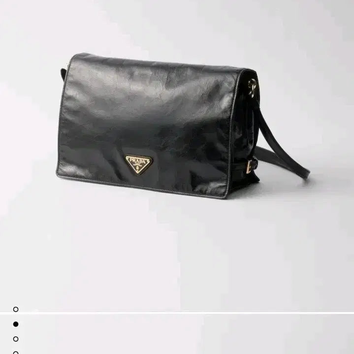 [BUNJANG] Prada Medium Leather Shoulder Bag - Black / 프라다 미디엄 가죽 가방 숄더백 블랙