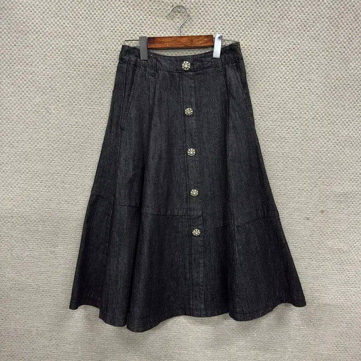 [BUNJANG] Anna Sui Classic Button Flare Denim Skirt / 안나수이 클래식버튼 플레어 데님 스커트 66 A04877