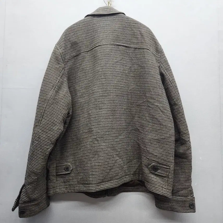 [BUNJANG] Uniqlo Houndstooth Check Pattern Wool Blouson Jacket XL / 유니클로 하운드투스 체크패턴 모직 블루종 자켓 XL