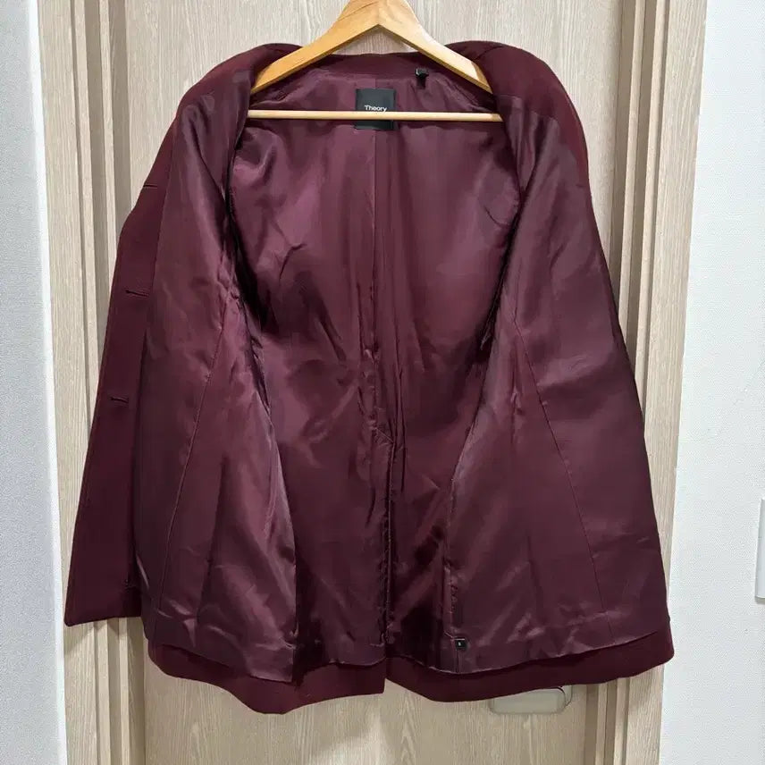 [BUNJANG] Theory Cashmere Blend 4-Pocket Half Coat - Burgundy / 민트급)띠어리 여성 캐시미어 블렌드 4포켓 하프코트M/버건디